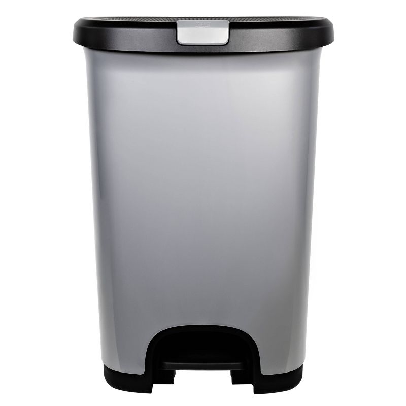 Hefty Select 12.7gal Lock Waste Step Trash Can Silver, 3 of 8