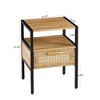 NicBex Modern Nightstand Bedside End Table with Rattan Woven Drawer for Bedroom & Living Room - 3 of 4
