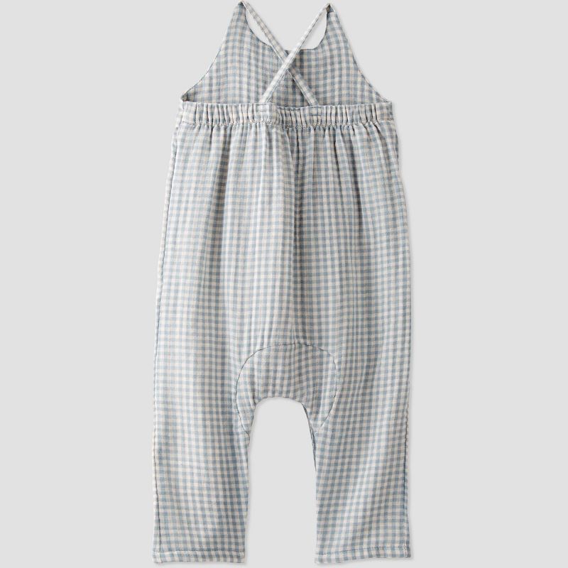 little Planet By Carter's Baby Creek Gingham Gauze Jumpsuit - Blue, 2 of 7