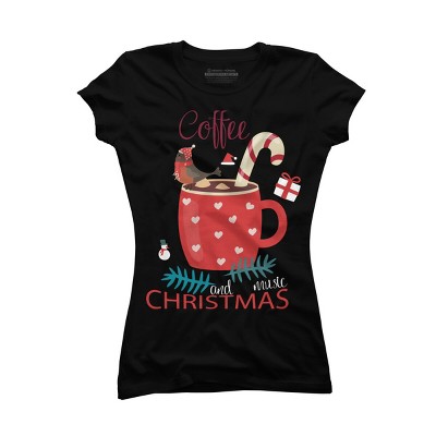 Junior's Design By Humans Merry Christmas Treasure box By funkprints T-Shirt