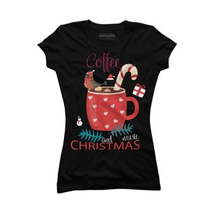 Junior's Design By Humans Merry Christmas Treasure box By funkprints T-Shirt - 1 of 3