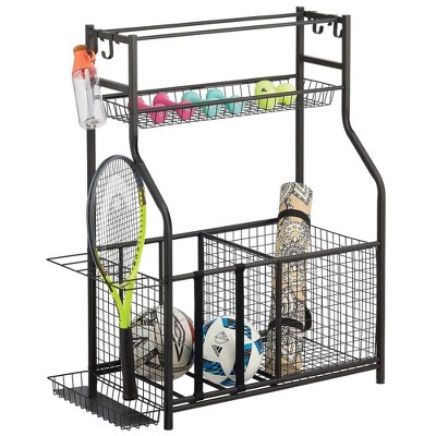 mDesign Metal Heavy Duty Garage Sports Storage Rack with Top Shelf : Target