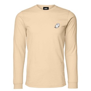 Dalix Ghost Embroidered Long Sleeve Tee Lightweight Soft Cotton Shirt Mens - 1 of 4