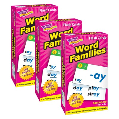 Trend Word Families Skill Drill Flash Cards, 3 Packs