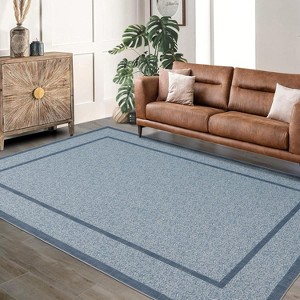 Washable Indoor Area Rug, Ultra Thin Non Slip Stain Resistant Floor Mat, Low Pile Soft Carpet for Living Room Dining Room Bedroom - 1 of 4