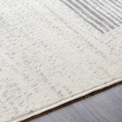 Piepert 5' x 7' Gray and Cream Geometric Synthetic Area Rug