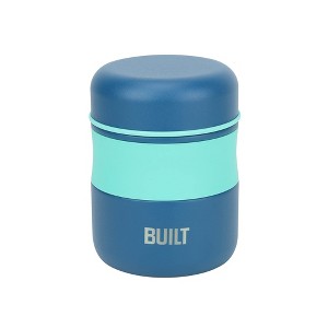 BUILT 10oz Insulated Lunch Jar, Stainless Steel Travel Food Container with Leak-Resistant Lid & Silicone Base (Blue) - 1 of 4