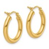 Black Bow Jewelry 3mm Round Hoop Earrings in 10k Yellow Gold, 20mm (3/4 Inch) - 3 of 4