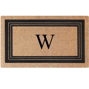 A1HC Natural Coir and PVC Backing 18"x30" Classic Border Monogrammed Flock Door Mat, Anti-Shed Doormat - 1 of 4