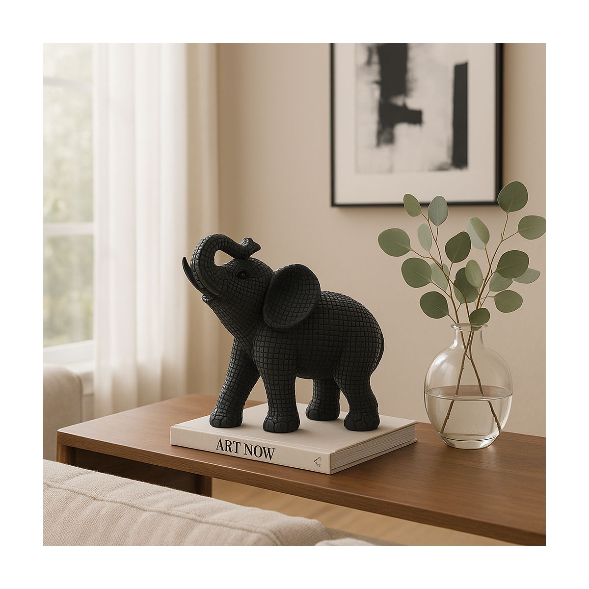 Sagebrook Home 7" Elephant Sculpture - Decorative Polyresin Elephant Statue For Home Decor - Table Accent, Desktop Figurine - thumbnail 10