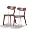 Okak Solid Wood Dining Chair, Rustic Wooden Kitchen Chairs with Wide Curved Backrest, Chair for Dining Room Kitchen Living room, Walnut/Oak - 2 of 4