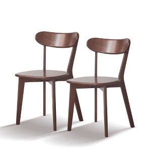 NicBex Oak Natural Wood Dining Chairs Set of 2,Armless Kitchen Chairs with Curved Backs for Dining Room,Living Room,Kitchen - 1 of 4