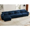 5 Pieces Sofa With Ottoman, 4 Seater Sectional Sofas Large With Waist Pillow And Throw Pillows, Large L Shape Sofa For Living Room-Cuddlewood - 2 of 4