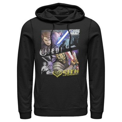 Men's Star Wars: The Clone Wars Jedi & Sith Panels Pull Over Hoodie ...