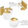 Runesay Gold Mid Century Modern 2-Light Bathroom Vanity Light Fixtures with Milky Glass Globe - 3 of 4