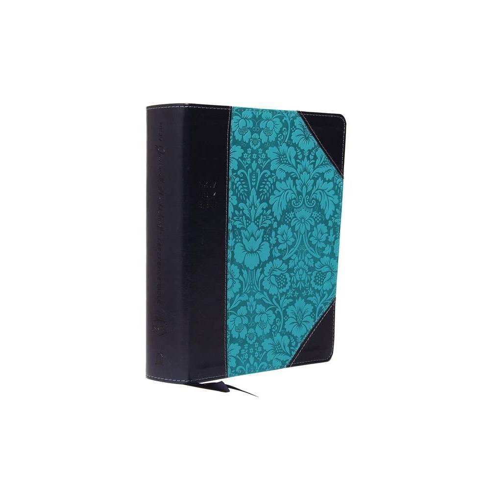 NKJV, Journal the Word Reference Bible, Imitation Leather, Blue, Red Letter Edition, Comfort Print - by Thomas Nelson (Leather Bound)