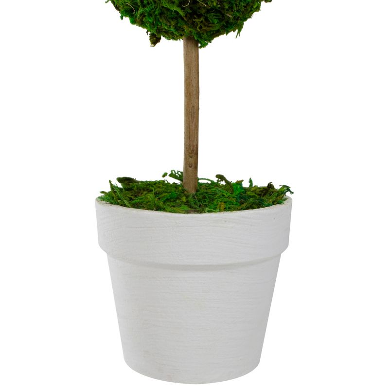 Northlight 14" Reindeer Moss Ball Potted Artificial Spring Topiary Tree - Green/White, 3 of 5