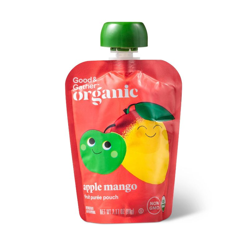 Organic Applesauce Pouches - Apple Mango - 12ct - Good &#38; Gather&#8482;, 3 of 5