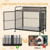 Homhougo 48" L X 30" W X 44.3" H Dog Crate Furniture, Dog Crate Indoor with Adjustable Height Bowls Gray - 3 of 4
