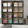 FONTOI Freestanding Storage Cabinet with Glass Doors, Display Case with 4-Tier Storage Shelves for Kitchen, Collectibles Black, 15.7"*68.3"*29.9" - 4 of 4
