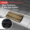 Pyle Curved Curb Ramp Set (2-Pack) - 4' Length, Rubber Construction with Green Reflective Strips - 2 of 4