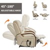 Grey Chenille Power Lift Recliner Chair with Solid Wood Armrests and Heat Massage for Living Room Apartment - 3 of 4
