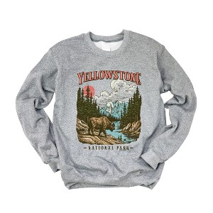 Simply Sage Market Women's Graphic Sweatshirt Yellowstone National Park Buffalo - 1 of 4