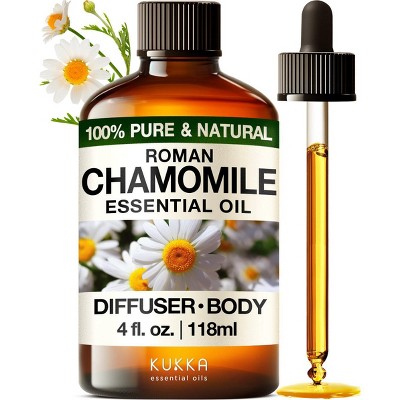 KUKKA Roman Chamomile Essential Oil for Tranquil Retreats and Peaceful Relaxation - Roman Chamomile Essential Oil 4 Oz