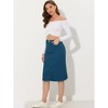 INSPIRE CHIC Women's Casual High Waist Back Slit Short Denim Skirts - 3 of 4