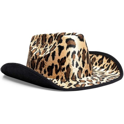 Zodaca Western Unisex Cowboy Hat in Leopard Print, Adult Size for Party Favors Halloween Costume