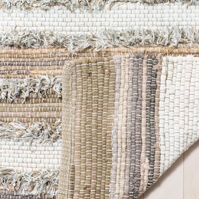 Beige and Multicolor Flat Woven Wool Cotton Area Rug