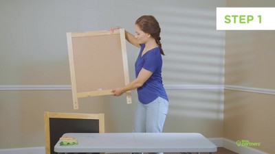 Charcoal and Natural Dual-Sided Toddler Art Easel with Storage