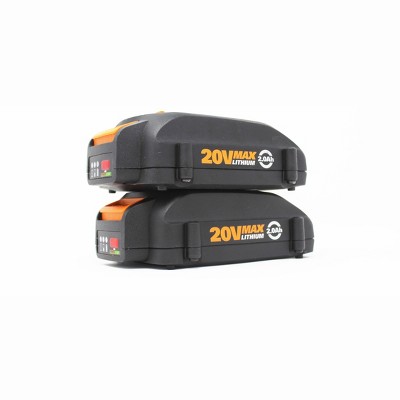 Worx WA3575.2 (2-Pack) 20V Max Li-ion Battery, 2.0Ah