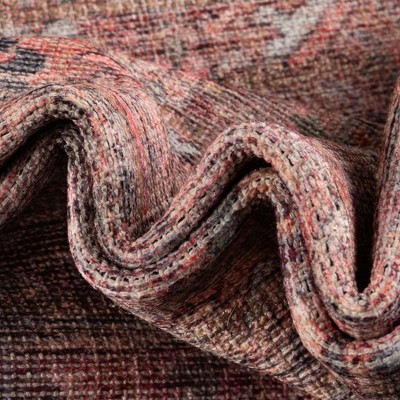 Nostalgia Euphoria 8 ft Octagon Rust Red and Brown Polyester Chenille Area Rug