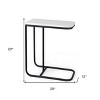 HomeRoots 23" Black And White Marble and Metal C Table End Table - 3 of 4