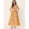Seta T Women's Floral Short Flutter Sleeve V Neck Smocked High Waist Flowy Maxi Dress - 3 of 4