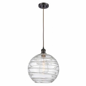 Athens Deco Swirl - 1 Light Cord Hung Mini Pendant In Industrial Style-15 Inches Tall and 12 Inches Wide - 1 of 1
