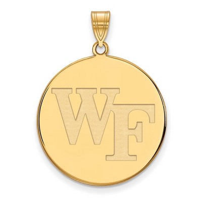 Black Bow Jewelry 10k Yellow Gold Wake Forest Demon Deacons NCAA Extra Large Pendant