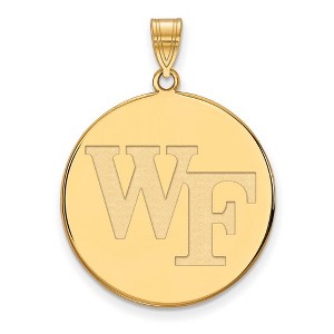 Black Bow Jewelry 10k Yellow Gold Wake Forest Demon Deacons NCAA Extra Large Pendant - 1 of 3