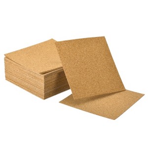 Unique Bargains Wood Self Adhesive Heat Insulation Cork Coasters 4-inch Brown - 1 of 3
