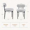 2-Piece Set Comfort Dining Room Chair, White Seat Cushion, Black Steel Frame, Upholstered Backrest for Dining Room and Bedroom - 3 of 3
