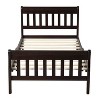 Wood Platform Bed Twin Bed Frame Panel Bed Mattress Foundation Sleigh Bed with Headboard Footboard and Wood Slat Support - 3 of 4