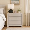 Royal Hampton Nightstand with 3 Drawers, Chrome Metal Handles, Light Gray - 2 of 4