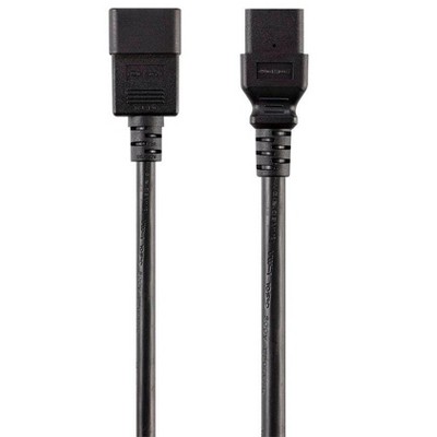 Monoprice Heavy Duty Extension Cord - 8 Feet - Black | IEC 60320 C20 to IEC 60320 C21, 12AWG, 20A/2500W, SJT, 250V, For Servers, Routers, Computers