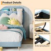 coucheta Bed Frame with Storage Headboard, Velvet Upholstered Platform Bedframe for Kids，Noise-Free, Easy Assembly - 4 of 4