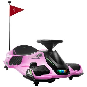 Aosom 12V Electric Go Kart, 5 MPH Drifting Car for Kids Outdoor Ride on Toy with Slow Start, Music, Colorful Lights, for 8-12 Years Old - 1 of 4