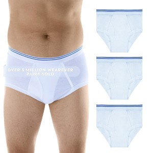 3-Pack Wearever Men's Classic Reusable Incontinence Briefs - 1 of 4