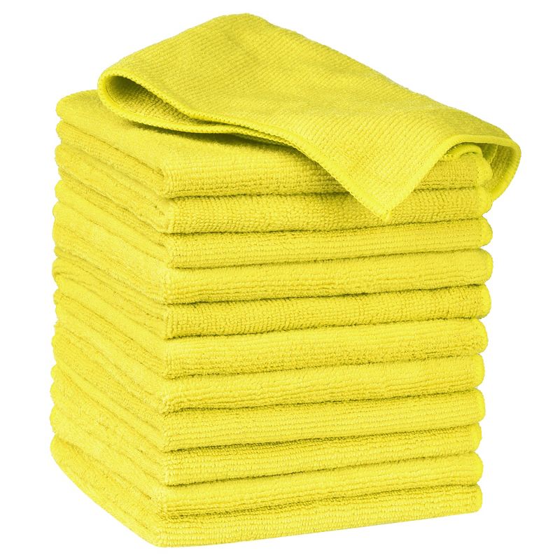 Unique Bargains Microfiber Lint Free Highly Absorbent Reusable Kitchen Towels 12" x 12" 12 Packs, 1 of 7