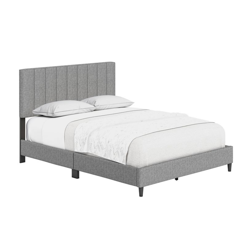Malik Mid-Century Vertical Channel Linen Upholstered Platform Bed - Eco Dream, 4 of 11