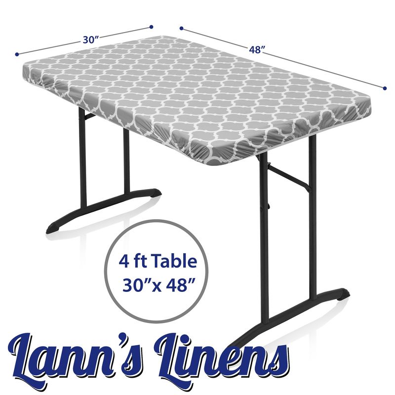 Lann's Linens Fitted Vinyl Tablecloth with Flannel Backing, 5 of 7